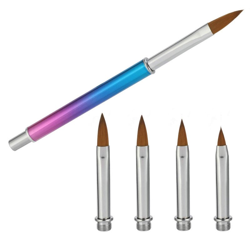 Handle Acrylic Broshes Flower Line Pen Nail Art 5pcs
